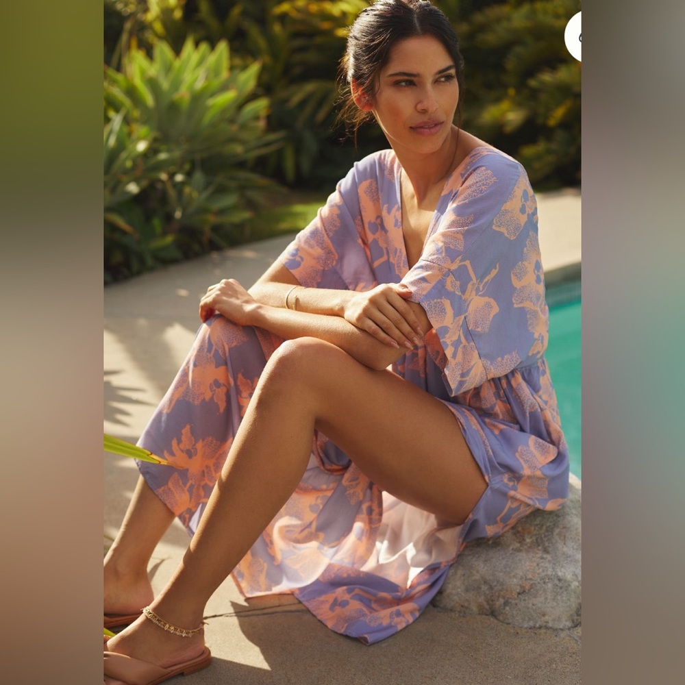 Anthropologie Malai Crystal Orchids Shona Maxi Dress